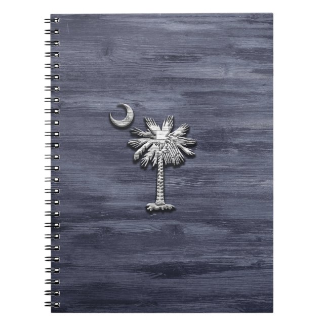 Cuaderno Palmetto y luna de Carolina del Sur (Frente)
