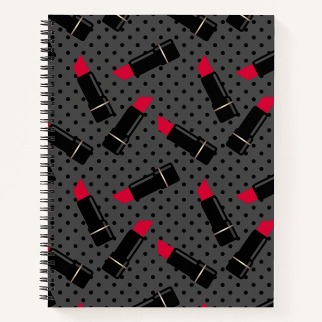 Cuaderno Palo de labios rojo , retro (Anverso)