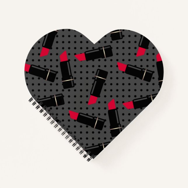 Cuaderno Palo de labios rojo , retro (Anverso)