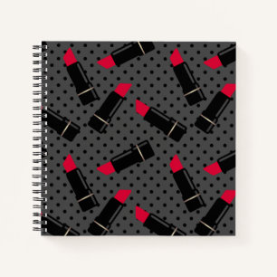 Cuaderno Palo de labios rojo , retro