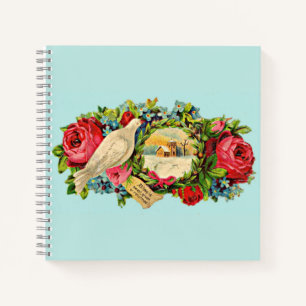 Cuaderno Paloma blanca victoriana y mensaje de amor