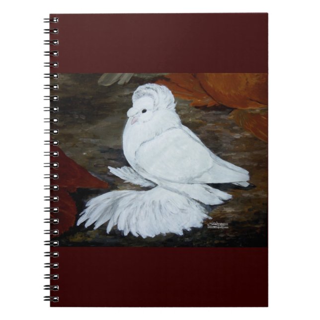 Cuaderno Paloma de trompeta blanca inglesa (Frente)