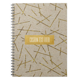 Cuaderno Palos de Confeti Dorados Kraft Chic Moderno Glamou