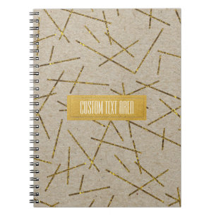 Cuaderno Palos de confeti dorados Kraft Chic moderno Glamou