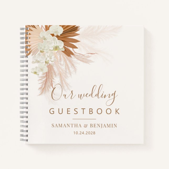Cuaderno Pampas Grass Terracotta Boda Guest Book (Anverso)