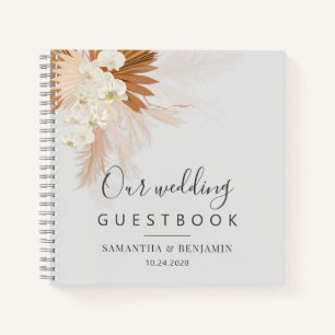 Cuaderno Pampas Grass Terracotta Boda Guest Book