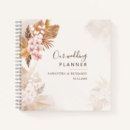 Cuaderno Pampas Planner de Boda Floral Terracotta Grass