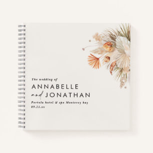 Cuaderno Pampas rústicas floral boda de