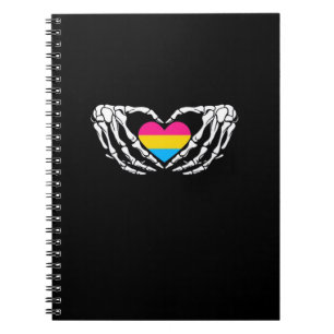 Cuaderno Pan Pride Skeleton Pan Gótico Corazón de Halloween