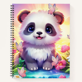 Cuaderno Panada alegre, arbustos, mariposas y flores