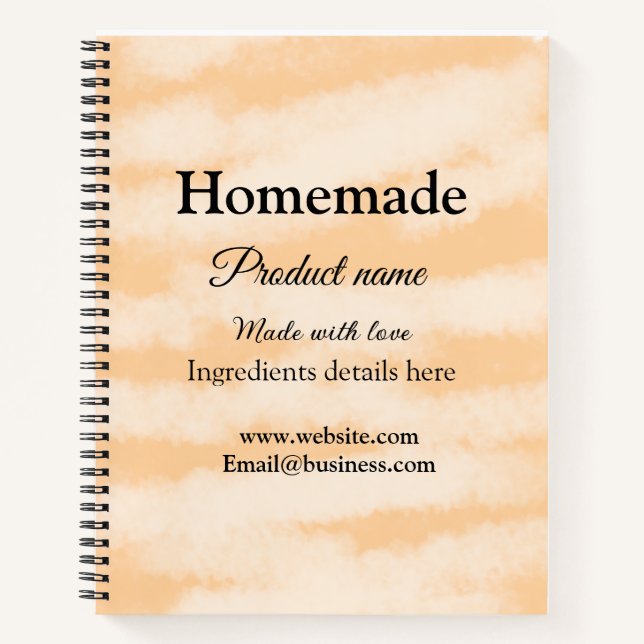 Cuaderno Panadería casera hecha con amor añadir texto sitio (Anverso)