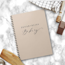 Cuaderno Panadería con letra manuscrita beige marrón claro 