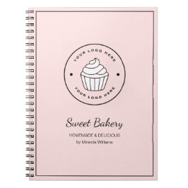 Cuaderno Panadería Moderna Logo Personalizado Rosa
