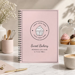 Cuaderno Panadería Moderna Logo Personalizado Rosa