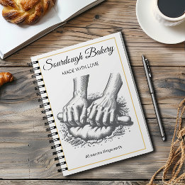 Cuaderno Panadero de masa madre vintage retro hecho a mano