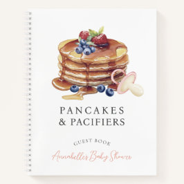 Cuaderno Pancakes & Pacifiers Pink Baby Shower Guest Book
