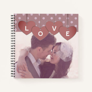 Cuaderno Pancarta de Corazones de Amor Foto de Boda Persona