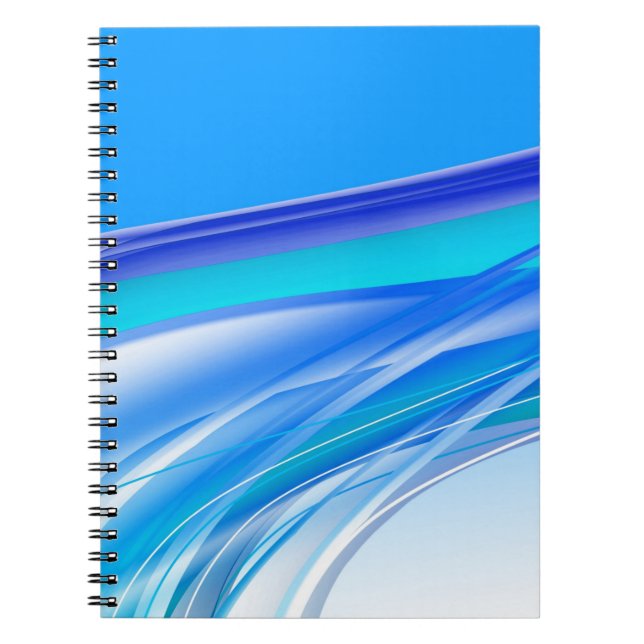 Cuaderno Pancarta de fondo azul abstracto (Frente)