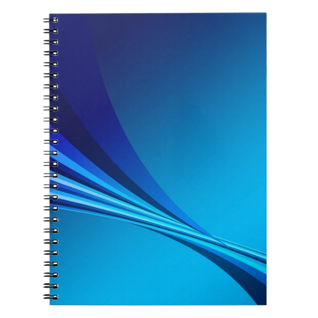 Cuaderno Pancarta de fondo azul abstracto (Frente)