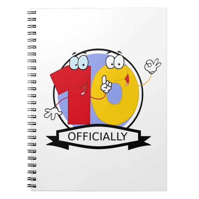 Cuaderno Pancarta oficial de 10 cumpleaños (Frente)
