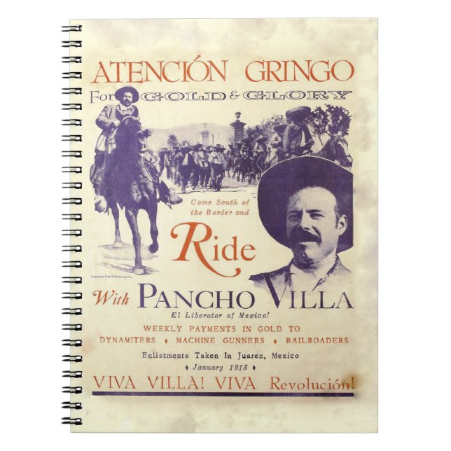 Cuaderno Pancho Villa 🔥 Héroe General Mexicano (Frente)