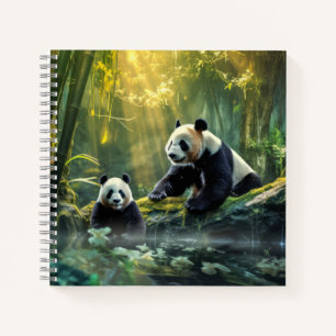 Cuaderno Panda Animal Wildlife Wilderness Colorful Wall Art