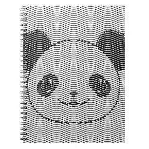 Cuaderno Panda Bear Face On Wave Pattern