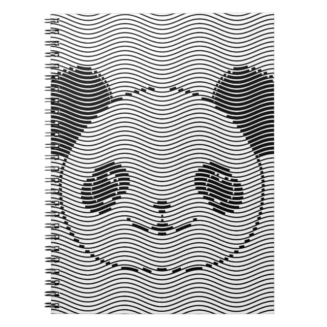 Cuaderno Panda Bear Face On Wave Pattern (Frente)