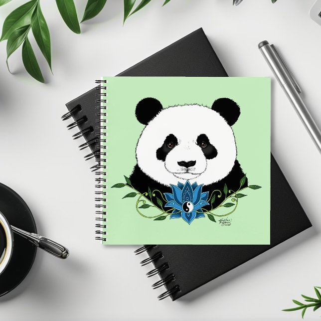 Cuaderno Panda Bear Lotus Flower Blue (Subido por el creador)