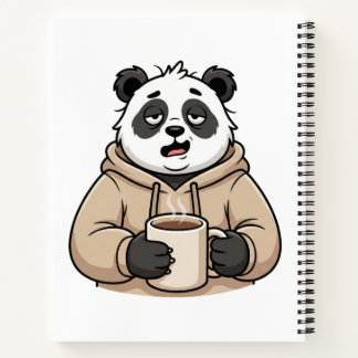 Cuaderno Panda Café Dibujo Animado Demasiado Cansado Para F