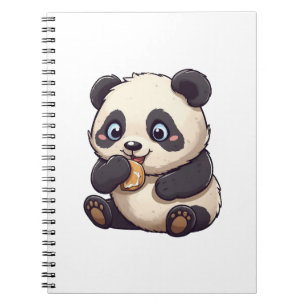 Cuaderno Panda comiendo una galleta