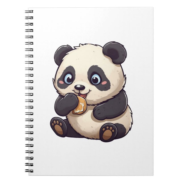 Cuaderno Panda comiendo una galleta (Frente)