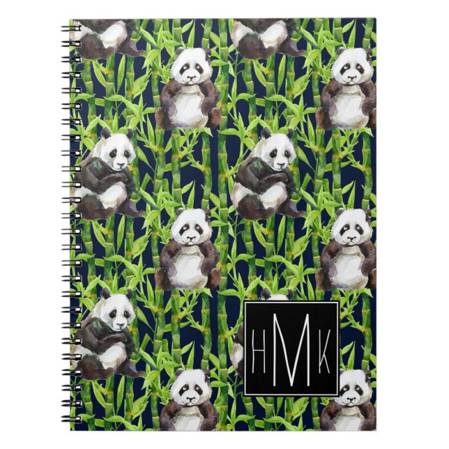 Cuaderno Panda con el monograma de bambú del modelo el | de (Frente)