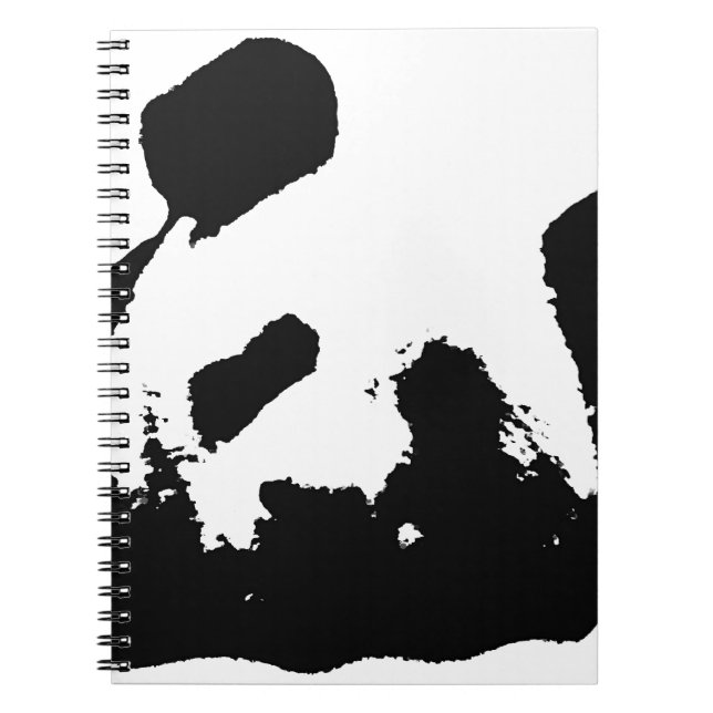 Cuaderno Panda de arte pop blanco negro (Frente)