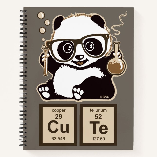 Cuaderno Panda de química descubierta lindo (Anverso)