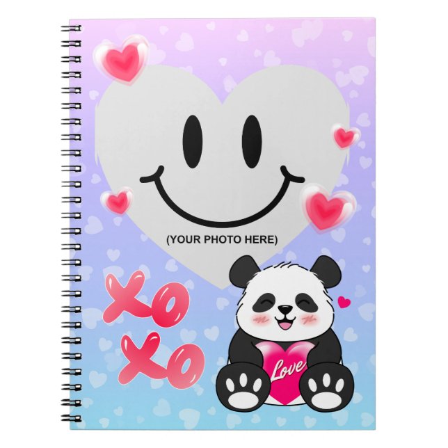 Cuaderno Panda de San Valentín enamorado (Frente)