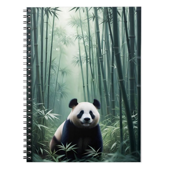 Cuaderno Panda Doble exposición Naturaleza animal Arte salv (Frente)