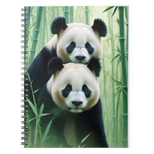 Cuaderno Panda Doble exposición Naturaleza animal Arte salv