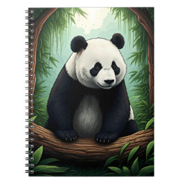 Cuaderno Panda en exuberante vegetación