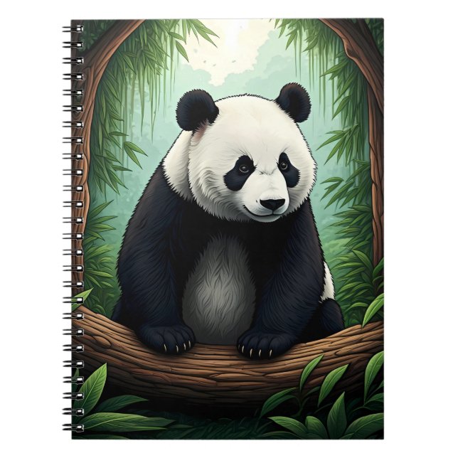 Cuaderno Panda en exuberante vegetación (Frente)