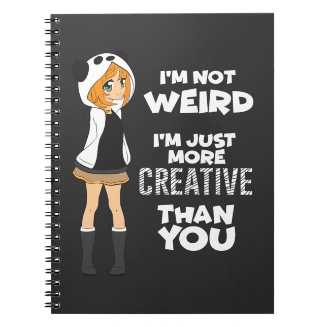 Cuaderno Panda linda de la fan del animado de Kawaii del (Frente)