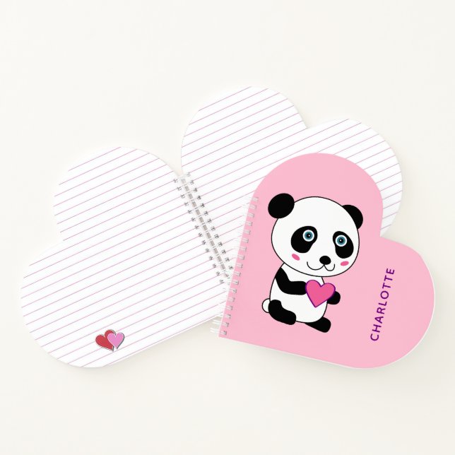 Cuaderno Panda lindo con un bloc de notas en espiral de nom (Interior)