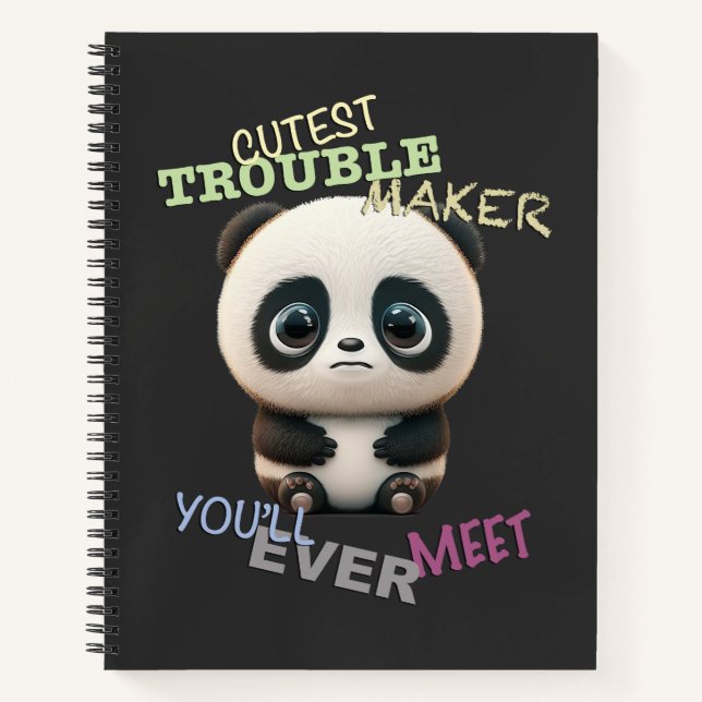 Cuaderno Panda Menor Problema Maker Cute Adorable Funny (Anverso)