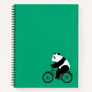 Cuaderno Panda montando un bloc de notas para bicicletas