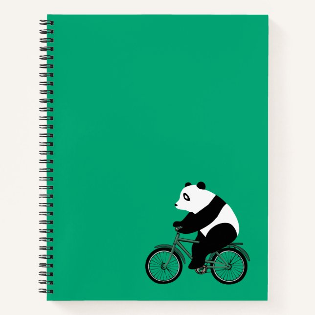 Cuaderno Panda montando un bloc de notas para bicicletas (Anverso)