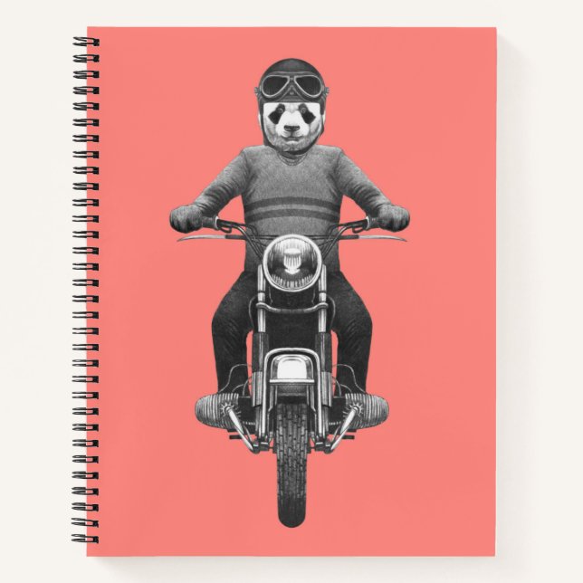Cuaderno Panda Motorcyle Rider (Anverso)