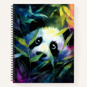 Cuaderno Panda Peeking Bamboo Watercolor