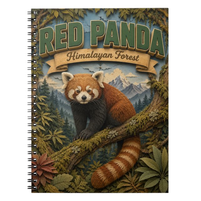 Cuaderno Panda Rojo Bosque Himalayo POPCUT (Frente)