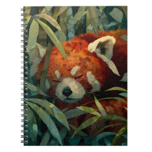 Cuaderno Panda Rojo Dormido Lush Bamboo Art