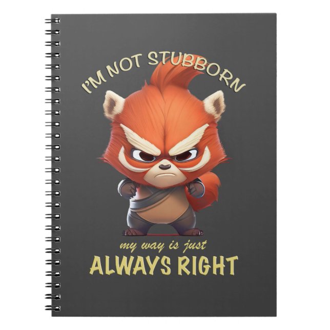 Cuaderno Panda Rojo No soy testarudo Mi Camino Siempre Está (Frente)